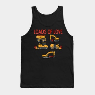 Kids Valentines Day Construction Loads Of Love Truck Toddler Boys Tank Top